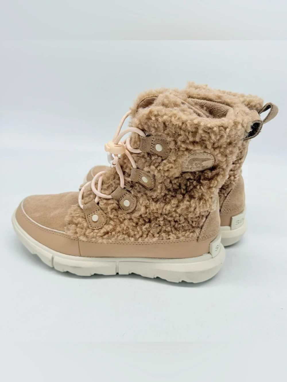 Sorel Youth Explorer Cozy Snow Boot Kids Size 4 Waterproof Insulated Cream Beige